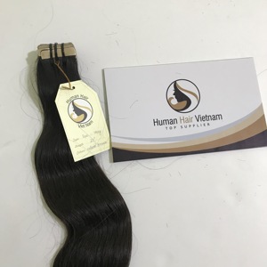 Venta al por mayor 20 pulgadas 2 gram/unid cinta de extensión de pelo ondulado virginal de la cutícula del pelo humano de Remy cinta en extensiones de cabello humano - Product Image 2