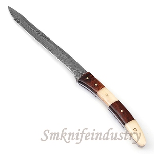 13 Inches New Style Custom Hand Forged Damascus Fillet <b>Chef</b> knife With leather Sheath cover (smk1591) - Product Image 6