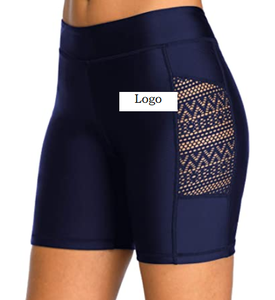 กางเกงขาสั้นเอวสูงสำหรับผู้หญิง,กางเกงขาสั้นว่ายน้ำมีกระเป๋าผ้าคุณภาพสูงและขายส่ง - Product Image 5