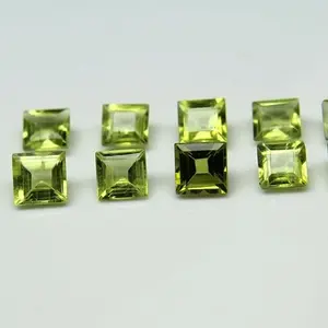 4mm Natural Peridot Princess Cut Loose Gemstone at Wholesale Factory Price Stones for Jewelry Making Online Supplier Shop Now