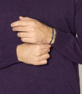 Made in Italy abbigliamento 100% maglioni da uomo in filato di cashmere girocollo maglione viola per l'inverno - Product Image 6