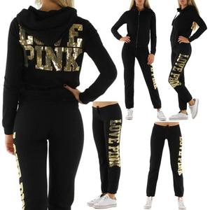 Venta Caliente al por Mayor, Chándal de Forro Polar para Mujer Madura de Invierno, Ecológico, 100% Algodón, Talla Grande, con Estampado Dorado - Product Image 1