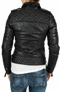 แจ็คเก็ตหนัง Fox,เสื้อไบเกอร์มีซิปปิดใช้ได้ทุกเพศสีดำ100% - Product Image 3