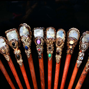 Palo de cera para el pelo, Etiqueta Privada, arcilla polimérica, joyería para el cabello, mezcla de piedras curativas, palo de masaje de cristal, cristales - Product Image 3