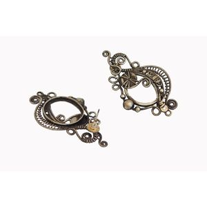 Treanding-pendientes grandes étnicos, Plata hecha a mano, aspecto redondo - Product Image 2
