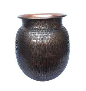 Florero de aluminio moderno para jardín, jarrones de flores de metal para hogar, Hotel, plantas decorativas, acabado de cobre, diseño moderno - Product Image 1