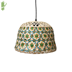 Couleur naturelle main abat-jour en bambou et en rotin - Product Image 4