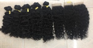 Extensiones de Cabello Humano 100% Virgen con Cutícula Alineada, Cierre de Encaje Remy Camboyano, Trama Doble a Máquina, Ondulado Liso Sedoso - Product Image 2