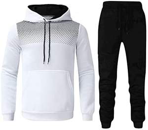 Conjunto de ropa deportiva para correr de dos piezas personalizado unisex, chándal de poliéster de terciopelo de algodón pesado para hombres, deportes de invierno ecológicos - Product Image 2