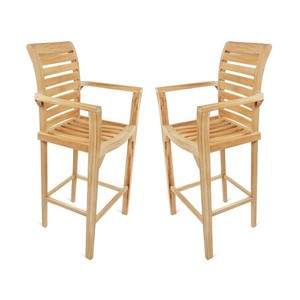 Chaise de jardin en teck massif, style minimaliste moderne, avec pieds effilés, durable pour les sols durs - Product Image 3