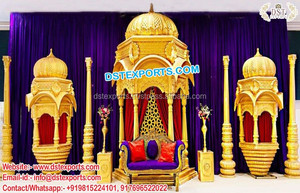 Deslumbrante boda Bollywood tema escenario de boda Maharani etapa decoración maravillosa boda recepción etapa - Product Image 3