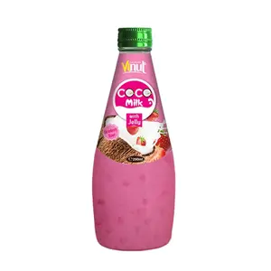 290Ml Vinut Fles Kokosmelk Met Jelly Aardbei Smaak