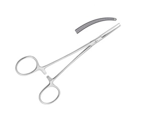 เครื่องมือผ่าตัดเกรดเยอรมัน Leriche Haemostatic Forcps โค้ง1X2ฟัน15ซม. สแตนเลส - Product Image 5