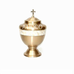 Solid Brass Metal Cremation Urn Adult American Style Latest Modern Design Gold <b>Jar</b> Stylish Attractive - Product Image 5