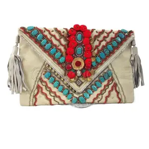 Banjara-Bolso de mano bordado estilo étnico, Tribal, indio, bohemio