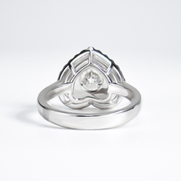 Xingyue 925 ayar gümüş moissanite takı seti yüzük, moissanite küpe ve mozanit kolye