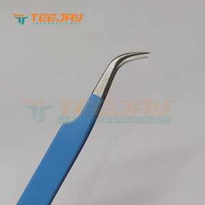Outils de beauté et de maquillage professionnels, pince à épiler courbée J avec couche de Base, accessoire de couleur bleu marine, de haute qualité, outils testés à la main - Product Image 5