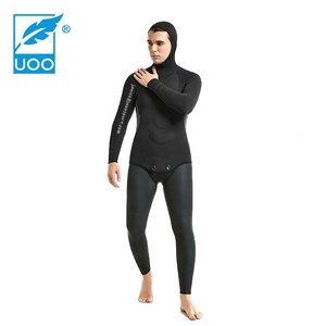 UOO fábrica OEM ODM 3mm 5mm 7mm dos piezas de manga larga con capucha neopreno pesca submarina traje de buceo libre - Product Image 3