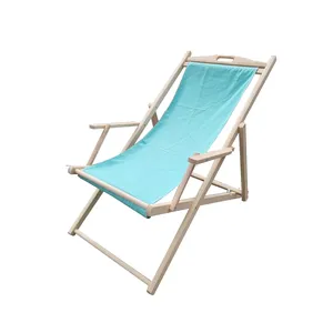 意大利优质折叠式沙滩甲板椅3个位置，配有可拆卸的布料和扶手Betty用于户外花园