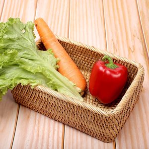 Cestas de mimbre rectangulares para almacenamiento, organizador de cesta tejida, organización y almacenamiento - Product Image 3