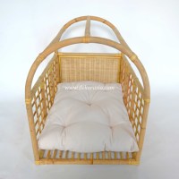 Nouveau design en rotin, lits écologiques pour chiens et chats, avec motif solide, canapé lavable à la main