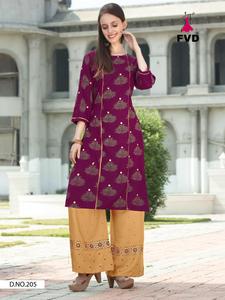 Plazo kurti – ensemble de vêtements pour femmes, kurtis pour femmes indiennes, ethniques - Product Image 3