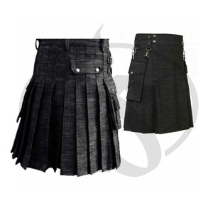 Denim lourd Kilt Tissu Durable Avec Sangles Rabat - Product Image 4