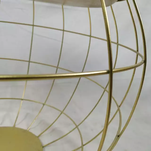 Cesta de almacenamiento decorativa de metal con forma moderna para el hogar, Juego de 3 con chapado en oro para uso en la colada - Product Image 6