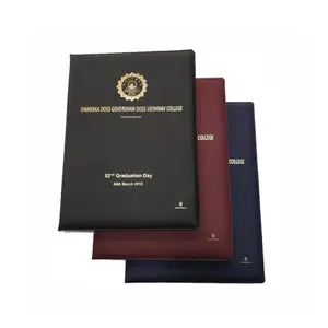 Custom A4 Wine List Diploma Cover Leather Certificate Menu Holder
