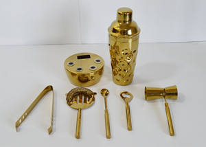 ชุดเครื่องมือบาร์เคลือบ PVD สีทองสเตนเลสสตีล,อุปกรณ์บาร์ขัดเงาพร้อมขาตั้งสีทองอุปกรณ์เสริมบาร์ขัดเงาโลหะ - Product Image 6