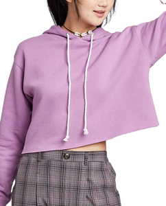 Fashionable <b>Patchwork</b> Long Sleeve Ladies Crop <b>Top</b> Hoodie Pullover Custom Women Hoodies Sweatshirts Wholesale - Product Image 6