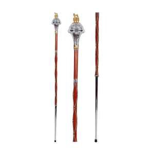 Drum Major Mace Cabeza en relieve Gold Chrome Lion and Crown top - Product Image 4