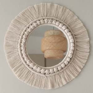 Espejo de Macramé Hecho a Mano con Algodón, Decoración para Sala de Estar, Novedad de 2024 - Product Image 1