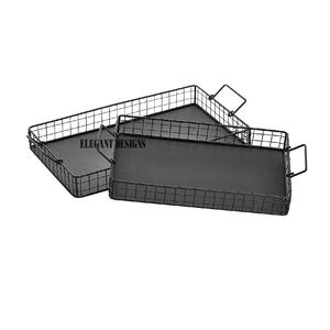 Ensemble de plats de service galvanisés faits à la main de concepteur de qualité supérieure meilleur plateau de service de deux formes ovales - Product Image 4