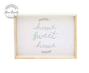 Plateau de service moderne de luxe de grande taille conçu sur mesure manche en bois finition naturelle maison cuisine bambou marbre acier métal - Product Image 1