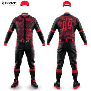 Uniforme de baseball pour hommes, entièrement imprimé, logo personnalisé du nom de l'équipe, FIZAY ENTERPRISES, vente chaude, taille plus, vêtements de sport respirants à séchage rapide - Product Image 2