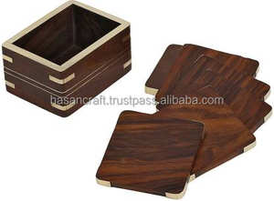 ถ้วยชาไม้ไม่ติดธรรมชาติแบบ100% ถาดรองแก้วทรงสี่เหลี่ยมคุณภาพสูงสำหรับร้านอาหารในบ้านดีไซน์หินอ่อนแบบคลาสสิกขายดี - Product Image 2