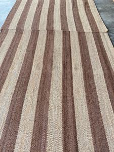 Tapis en jute à rayures naturelles, tissé à la main, pour la maison, le salon, la chambre à coucher, écologique, durable, tapis de sol - Product Image 4