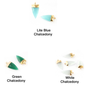 Trouver des fournitures de bijoux forme trillion calcédoine blanche bricolage simple boucle pendentif connecteur plaqué or faisant des connecteurs de breloques - Product Image 4