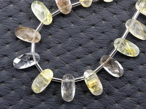 14ชิ้นธรรมชาติหลายกระเบื้องควอตซ์พลอยเหลี่ยมเพชรพลอยรูปไข่ Briolette ลูกปัดขายส่งผู้ผลิตของแท้ที่มีคุณภาพสูง - Product Image 3