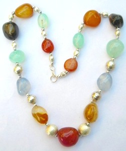 Mezcla de caída de collar de piedra de ágata de exportación - Product Image 1