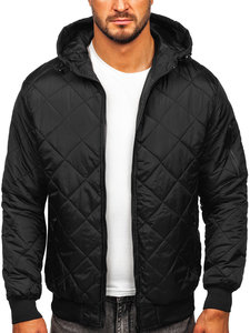 La mejor calidad High Street Black Casual Winter Bomber Jacket Hombres Mujeres Trending Fashion Impermeable Eco-Friendly acolchado con capucha - Product Image 4