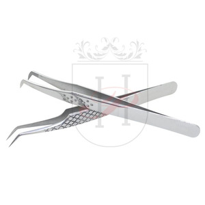 แหนบต่อขนตาสเตนเลสคู่,แหนบขนตาคุณภาพสูงคู่พร้อมโลโก้ของคุณเอง - Product Image 1