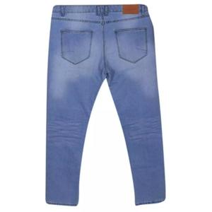 กางเกงยีนส์ขาตรงเข้ารูปของผู้ชายสีพื้นสีน้ำเงินอ่อนดีไซน์คลาสสิกผ้ายีนส์ยาวปกติผ้ายืดสไตล์ลำลองทุกฤดูกาล - Product Image 2