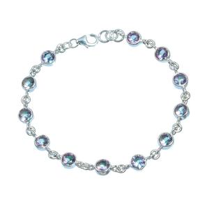 สร้อยอัญมณีธรรมชาติแบบถักร้อยรอบล่าสุดประดับพลอยบุษราคัม925สีเงินแท้เครื่องประดับทำด้วยมือ - Product Image 1