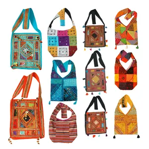 Ấn Độ Đẹp Handmade Nhiều Màu Vintage Crossbody Bag, Tuyệt Vời Rất Nhiều Của Bohemian Sling Bag