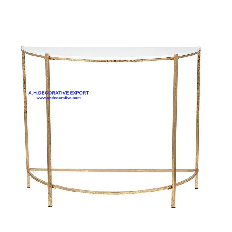 Nouvelle Table Console décorative pour salon, métal de haute qualité, demi-lune, pour la décoration de la maison, imbriquée