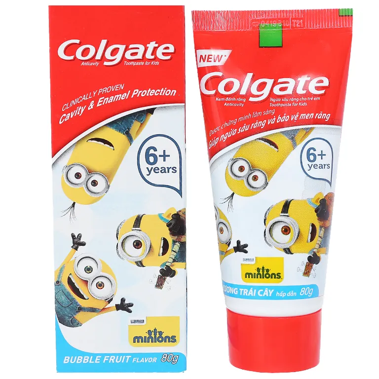 Colgatte ToothpasteためKid Minion Bubble Fruit 80グラムx48