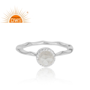 Best Selling 2026 Fine Sterling Silver Natural <b>Crystal</b> Quartz Gemstone Stackable <b>Ring</b> For women Jewelry Manufacturer - Product Image 2