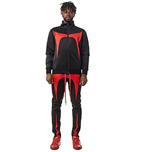 Costume de survêtement imprimé pour hommes, ensemble deux pièces coupe-vent, fermeture éclair sur le devant, col haut, qualité supérieure - Product Image 3